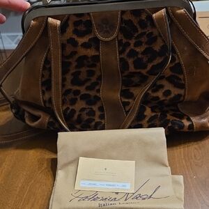 Patricia Nash Black and Brown Satchel with Classic Design